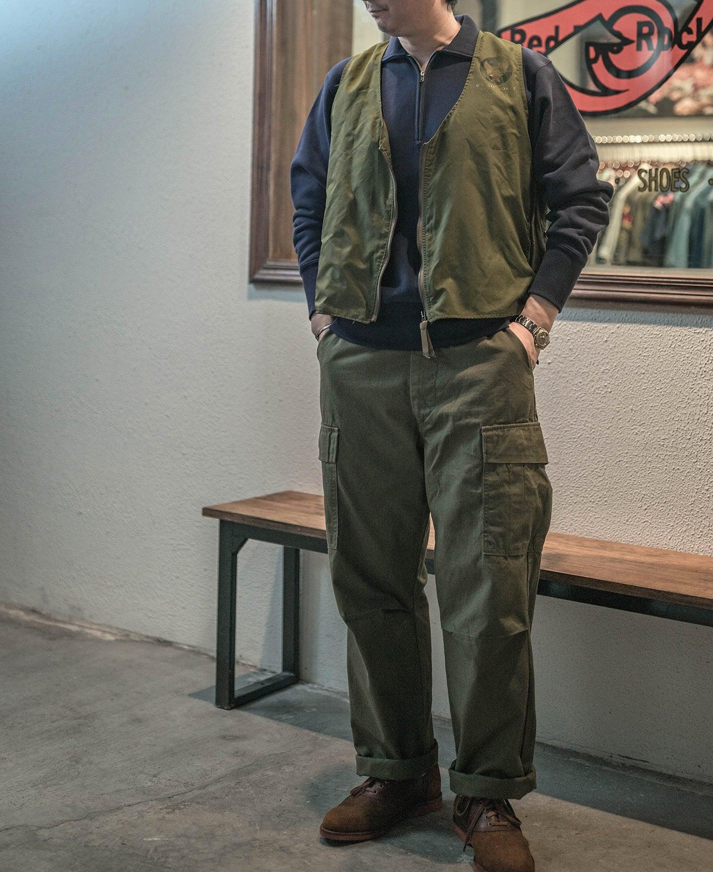 1950s USAFA Reverse Weave Half-Zip Sweatshirt - Navy Product Image