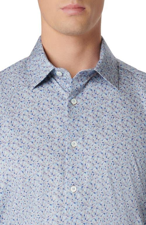 BUGATCHI Milo Ooohcotton® Guitar Print Short Sleeve Button-up Shirt In Air Blue Product Image