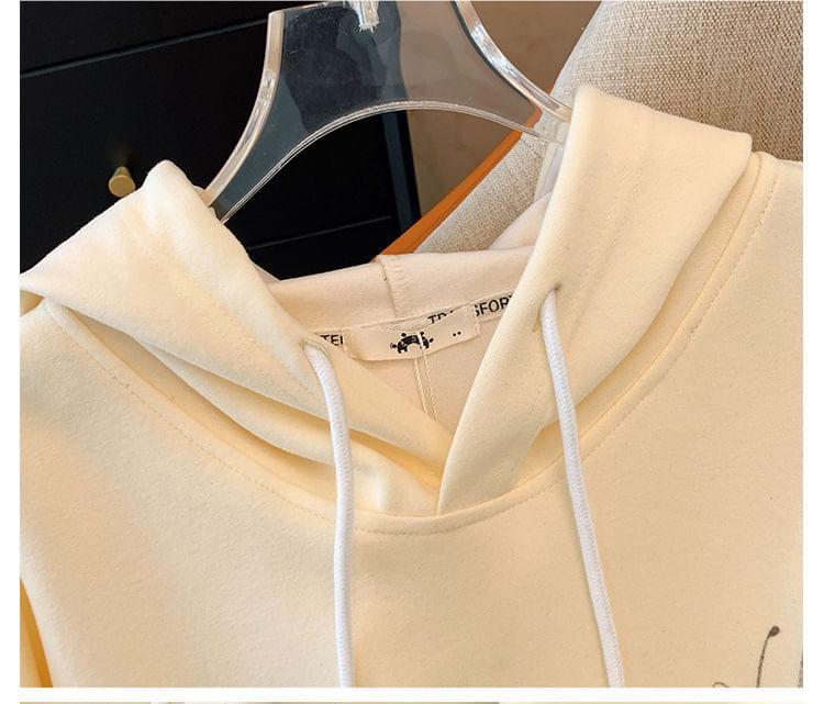 Plus Size Butterfly Print Drawstring Hoodie Product Image