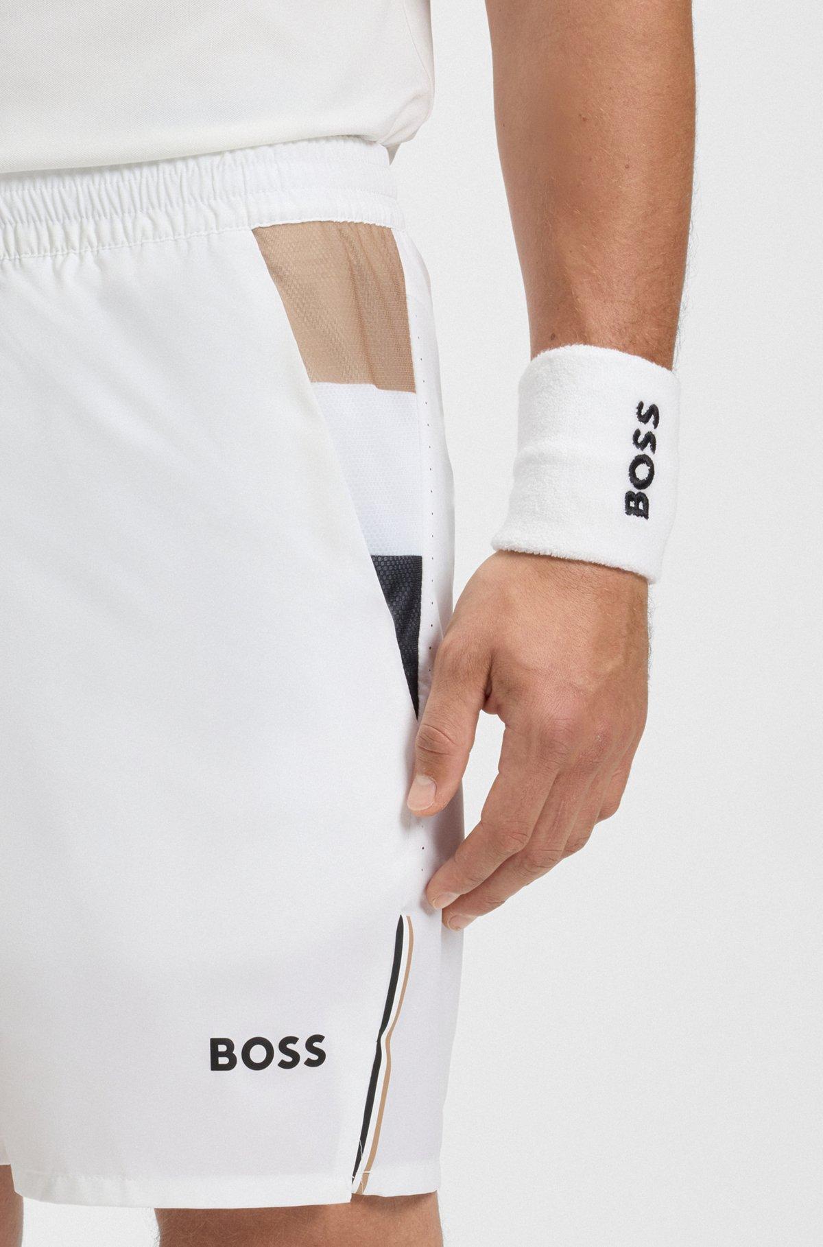 BOSS - Active tennis shorts in stretch fabric with moisture management - White Product Image