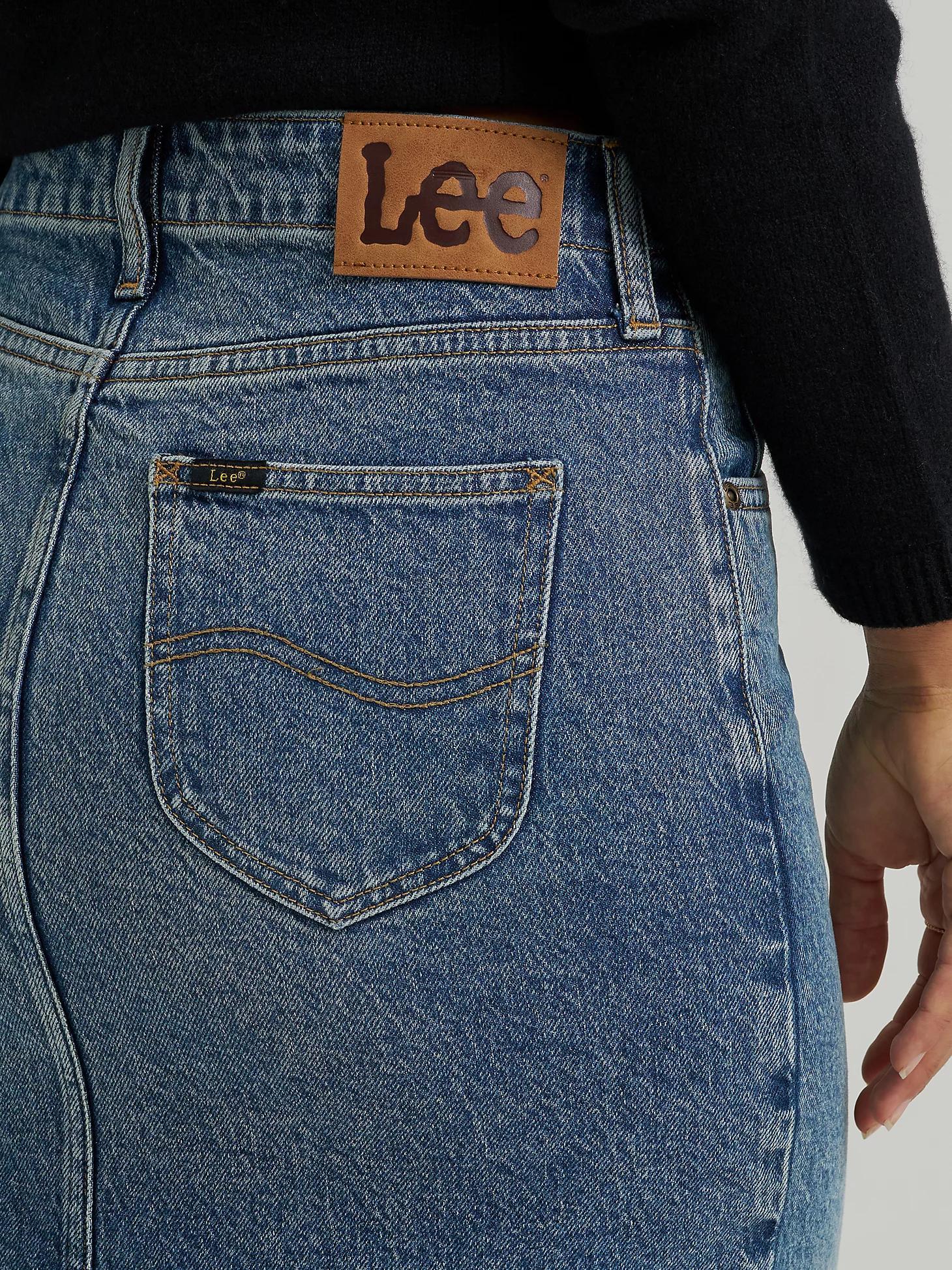 Women's High Rise Zip Front Denim Midi Skirt | Women's Skirts & Dresses | Lee® Product Image