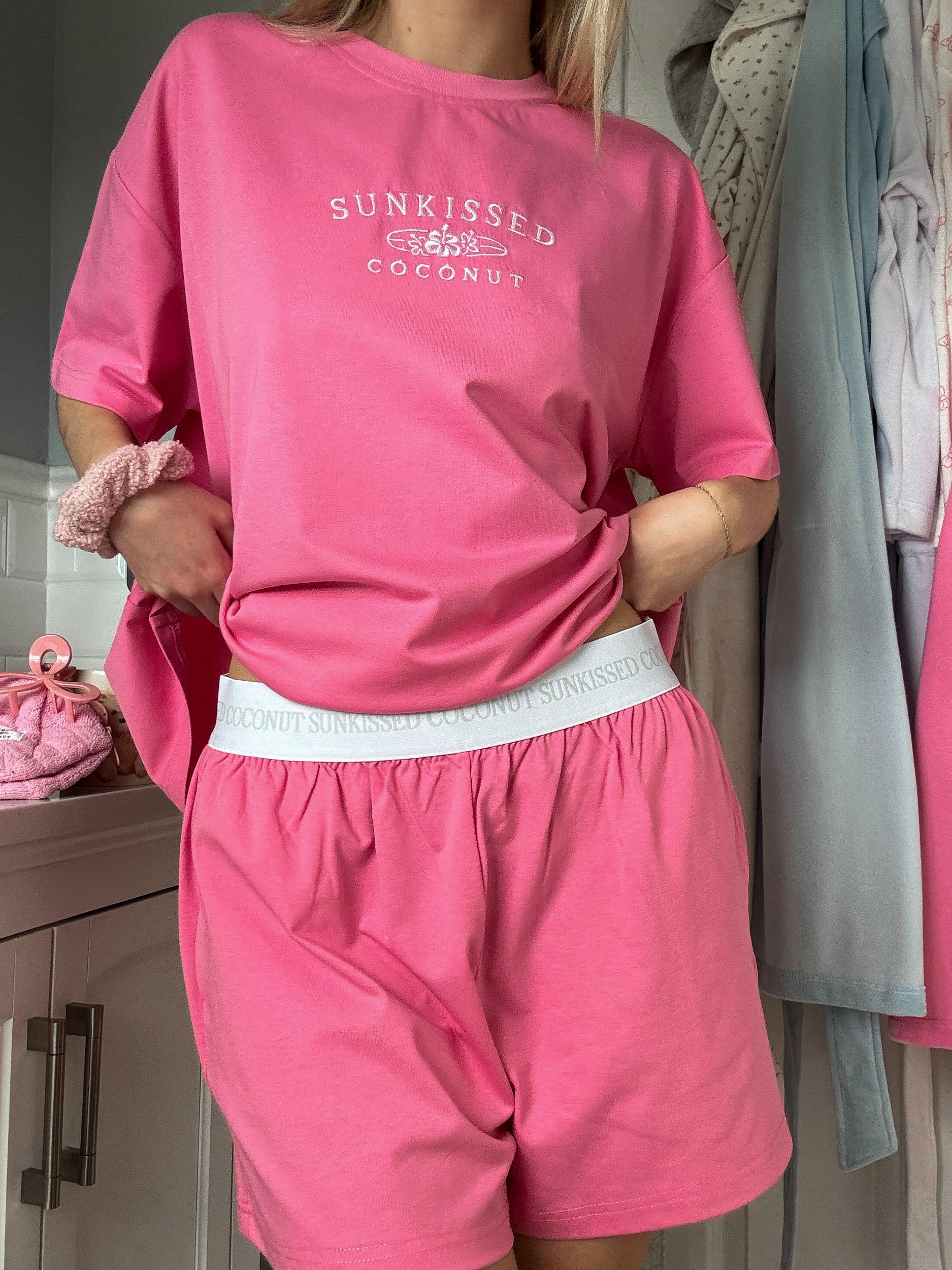 Malibu Pink Basic Watercolor Shorts Product Image