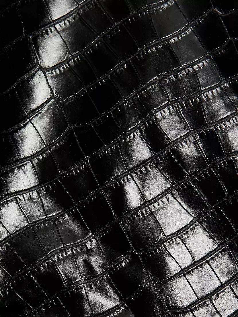 Debossed Croc Bomber Jacket Product Image