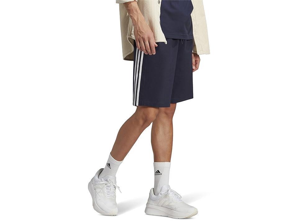 adidas Essentials 3-Stripes Single Jersey Shorts (Medium Grey Heather/White) Men's Shorts Product Image