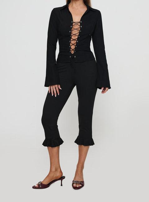 Alexandar Long Sleeve Top Black Product Image