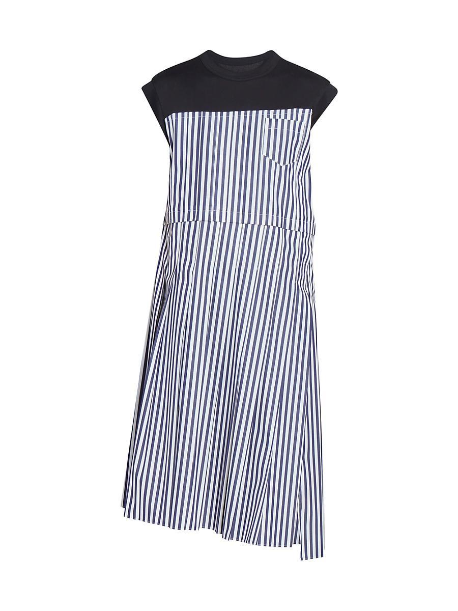 Womens Pieced Poplin & Jersey Midi-Dress Product Image