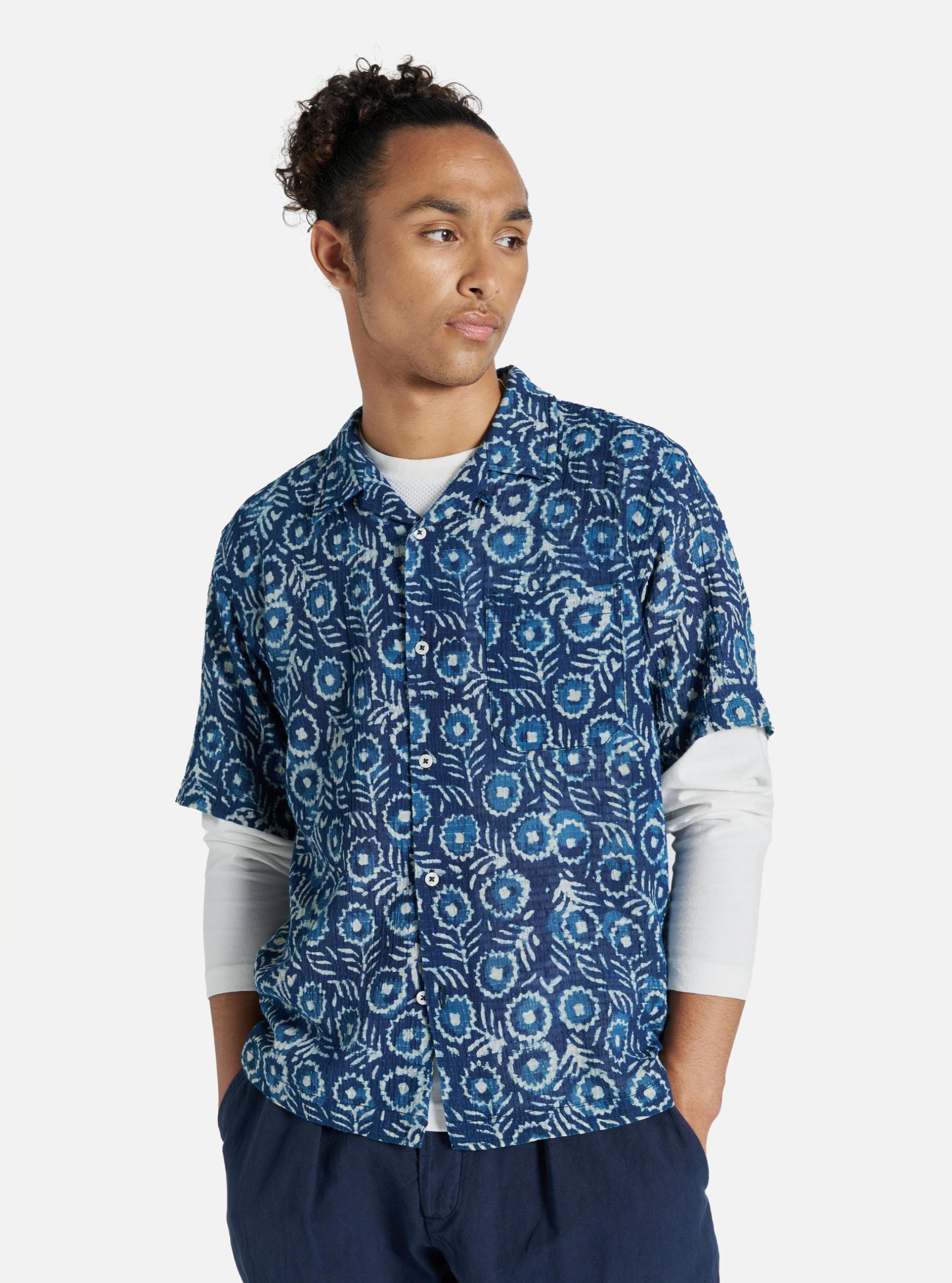 Universal Works Road Shirt in Indigo Winston Ripstop Product Image