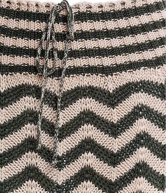 Agua Bendita Mira Chevron Embroidered Knit Pull-On Coordinating Midi Skirt Product Image