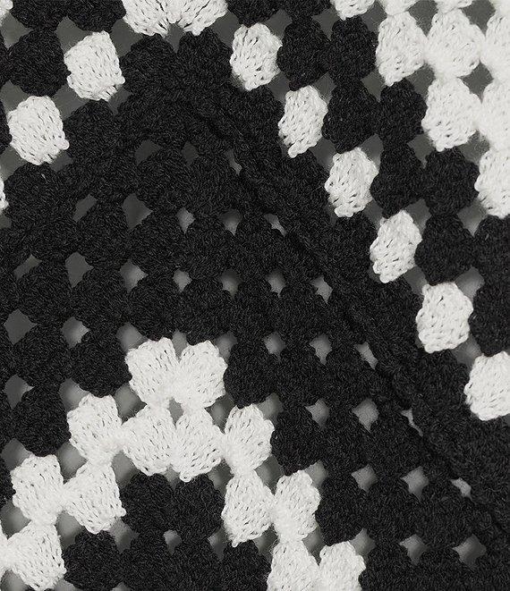 Charlie B. Crochet Knit Chevron Crew Neck Sleeveless Top Product Image