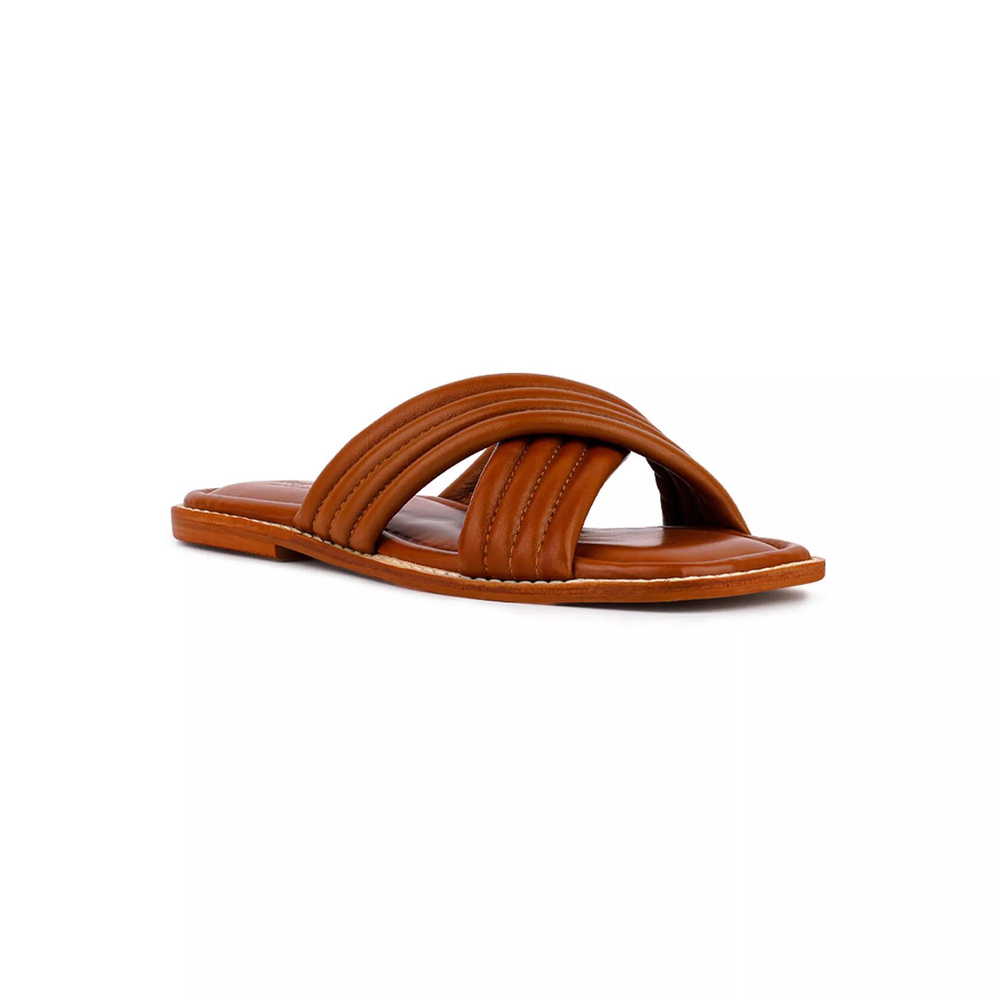 Rag & Co Eura Women's Leather Slide Sandals, Size: 5, Black Product Image