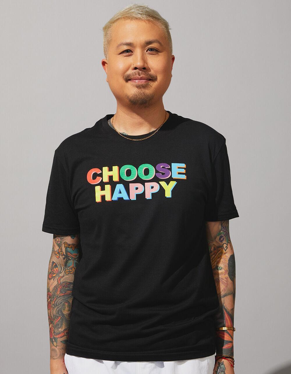 THE PHLUID PROJECT Choose Happy Pride Tee - BLACK Product Image