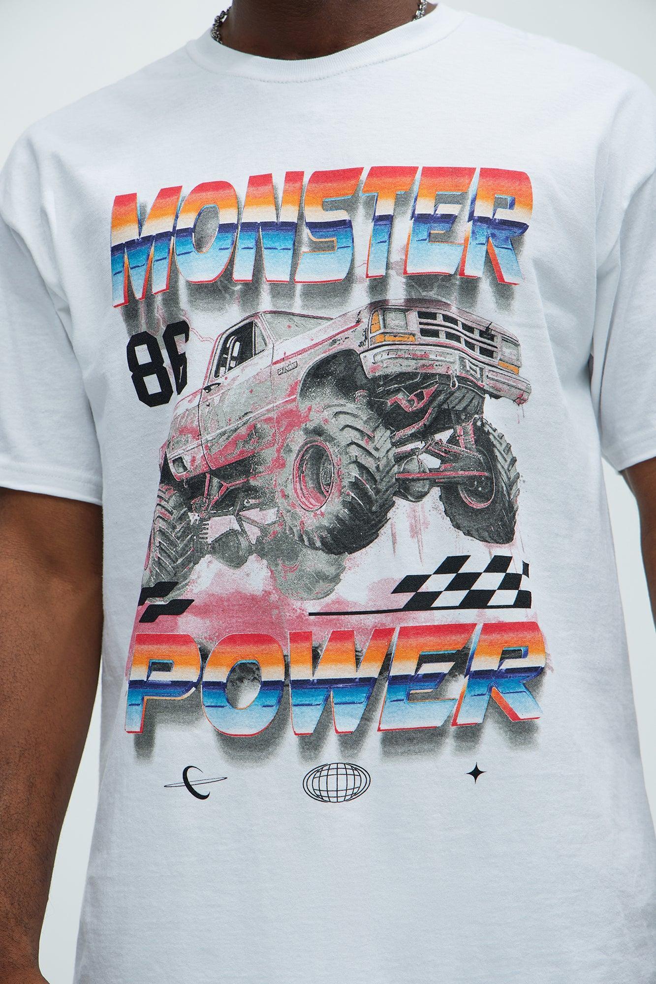 Monster Truck Power Short Sleeve Tee - White Product Image