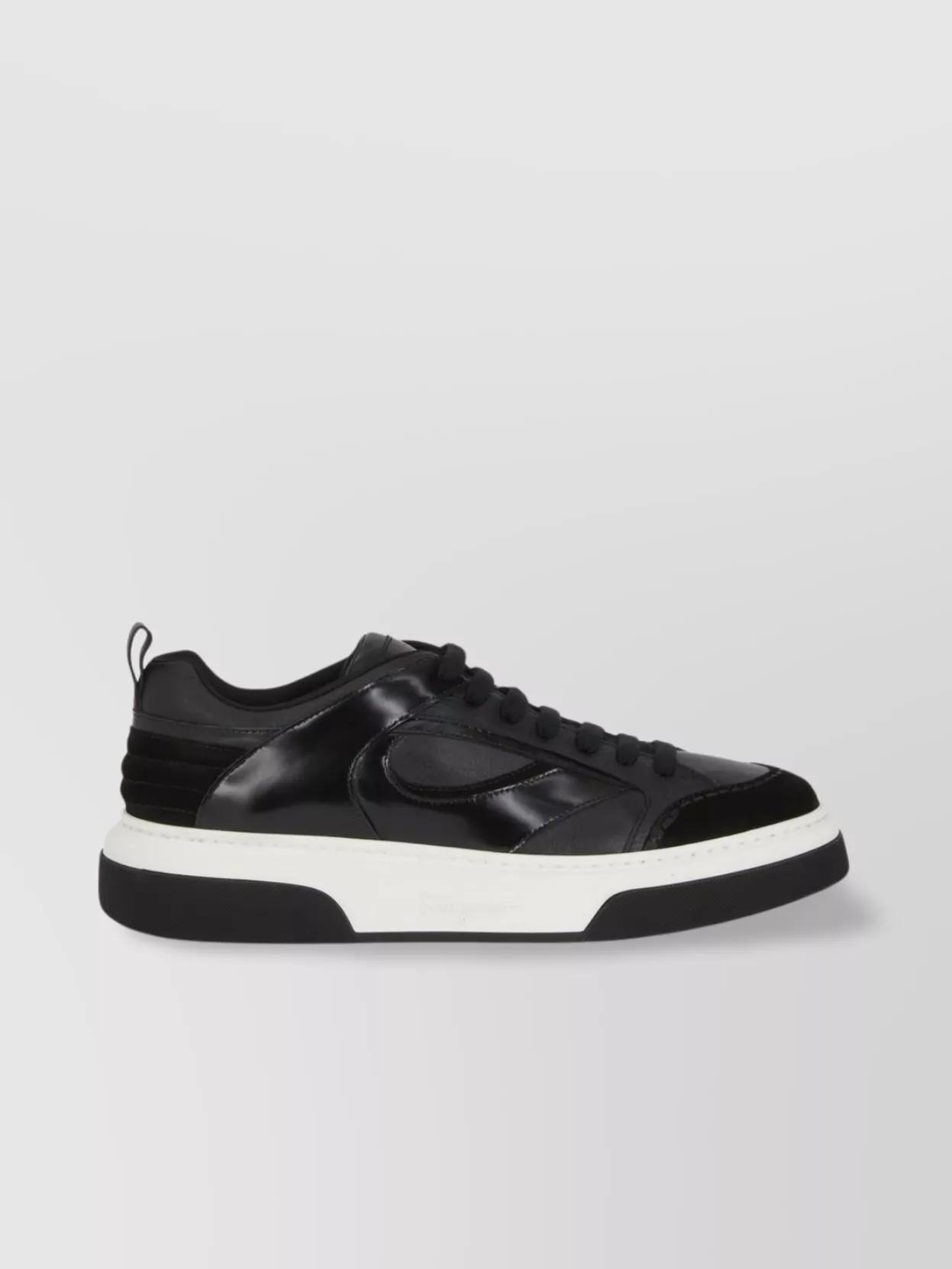 FERRAGAMO Sneakers Round Toe Contrast Sole Product Image