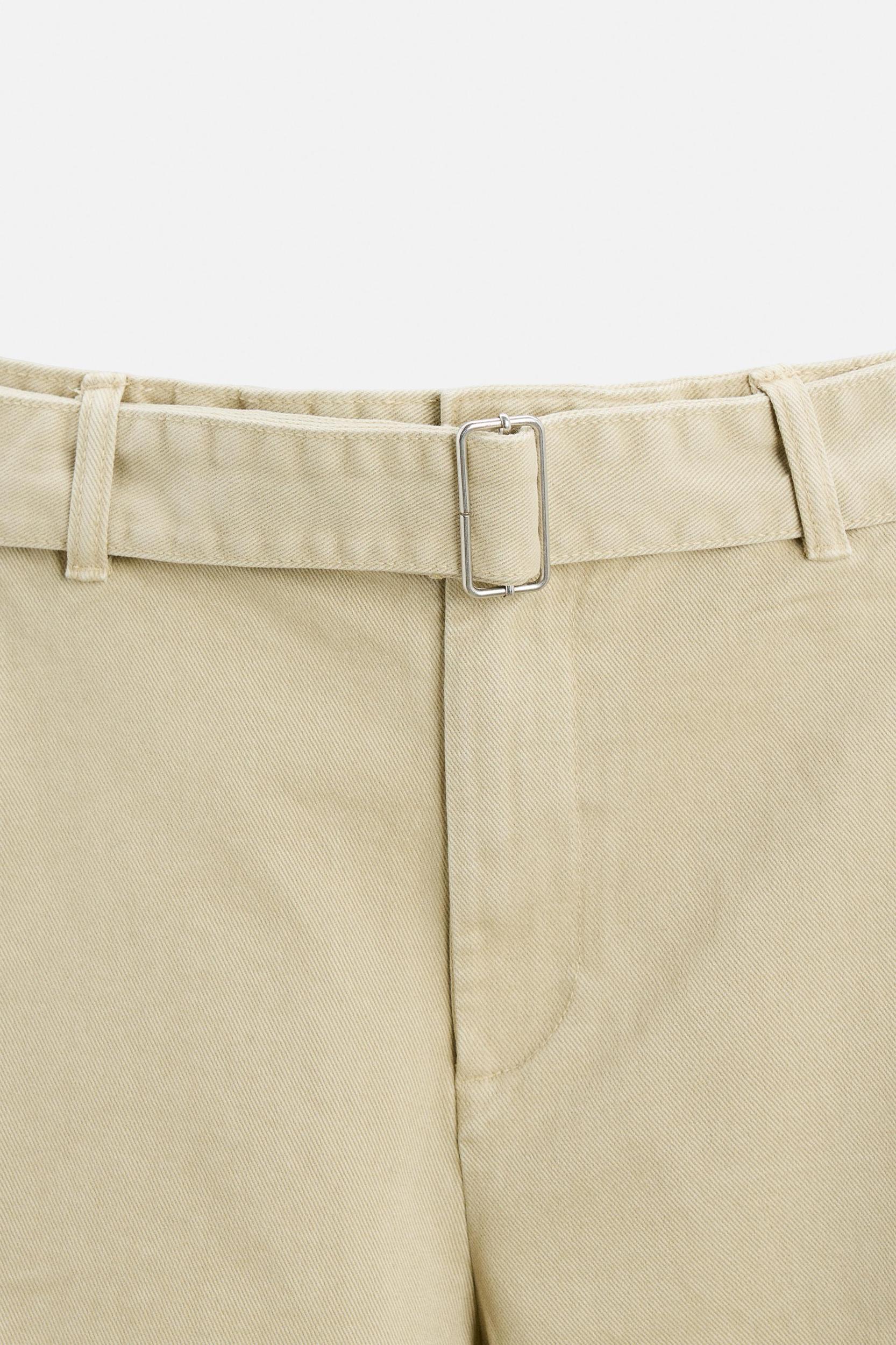 STRAIGHT FIT BELTED PANTS Product Image