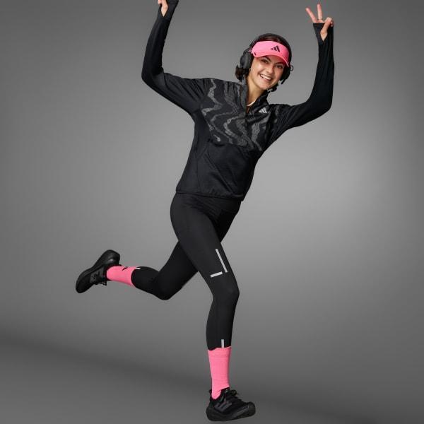 adidas Ultimate Hi Vis Reflective 1/2-Zip Top Silver Green S Womens Product Image
