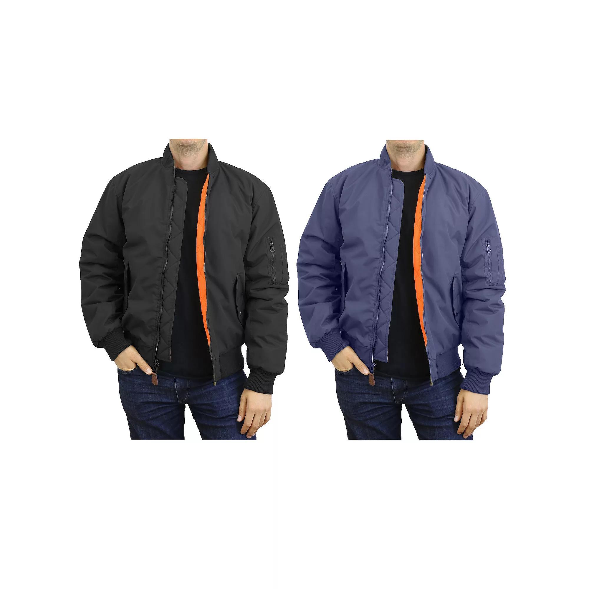 2-Pack Men's Spire by Galaxy Heavyweight MA-1 Flight Jacket, Size: XL, Black Navy Product Image