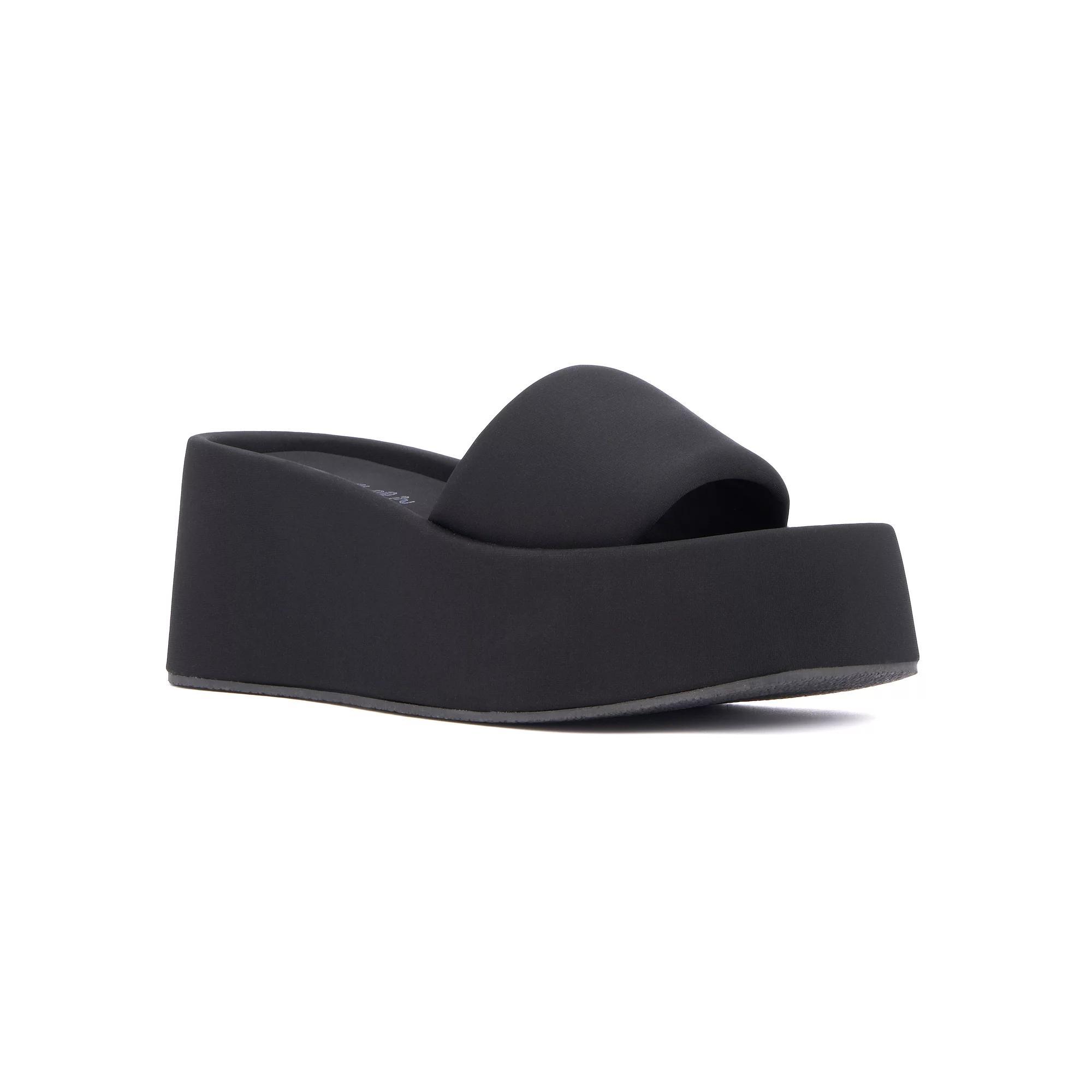 Olivia Miller Women's Uproar Platform Sandals, Size: 10, Light Blue Product Image
