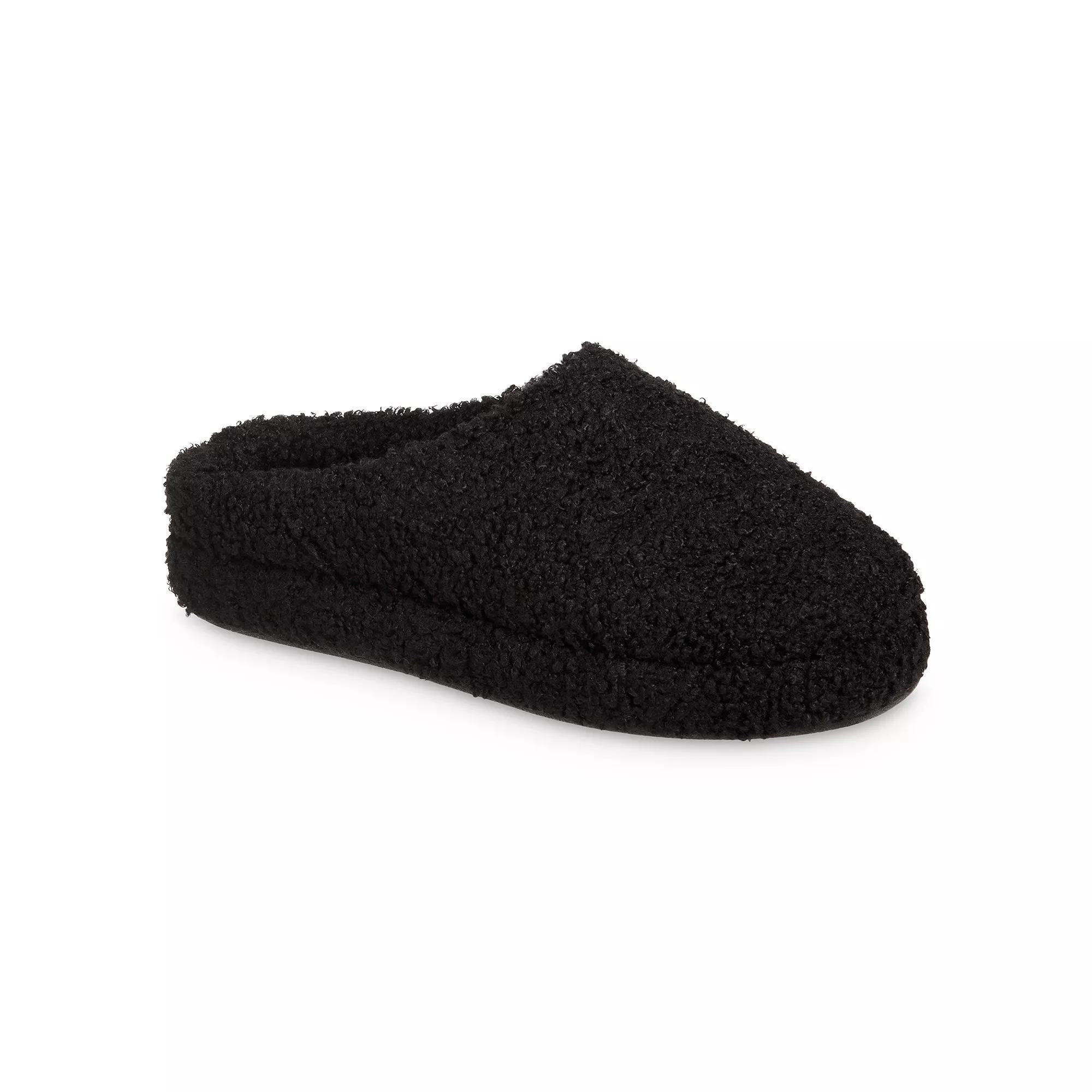 isotoner Berber Fiona ECO Comfort Women's Memory Foam Hoodback Slippers, Size: Small, Black Product Image