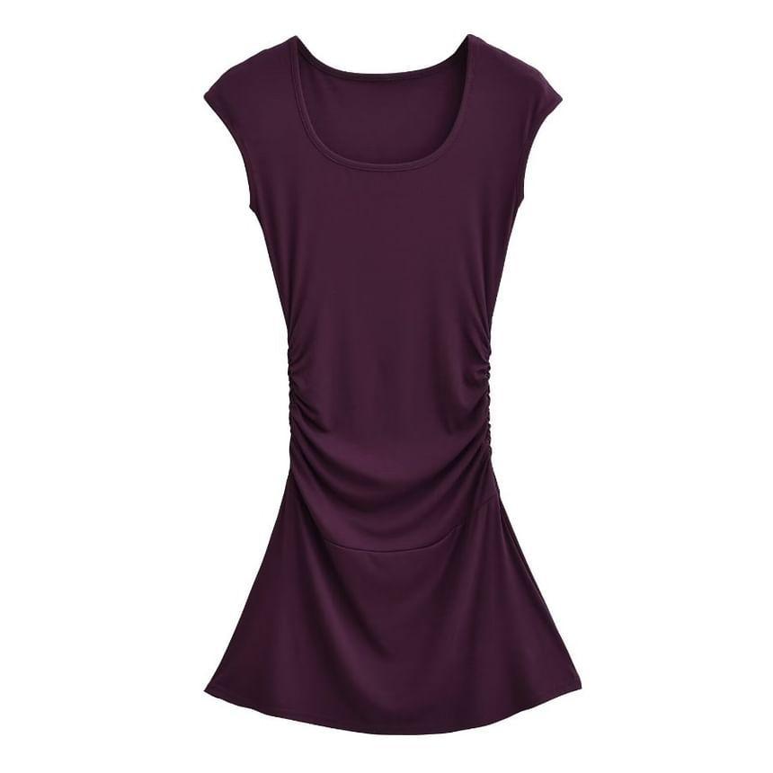 Cap Sleeve Scoop Neck Bodycon Mini Dress Product Image