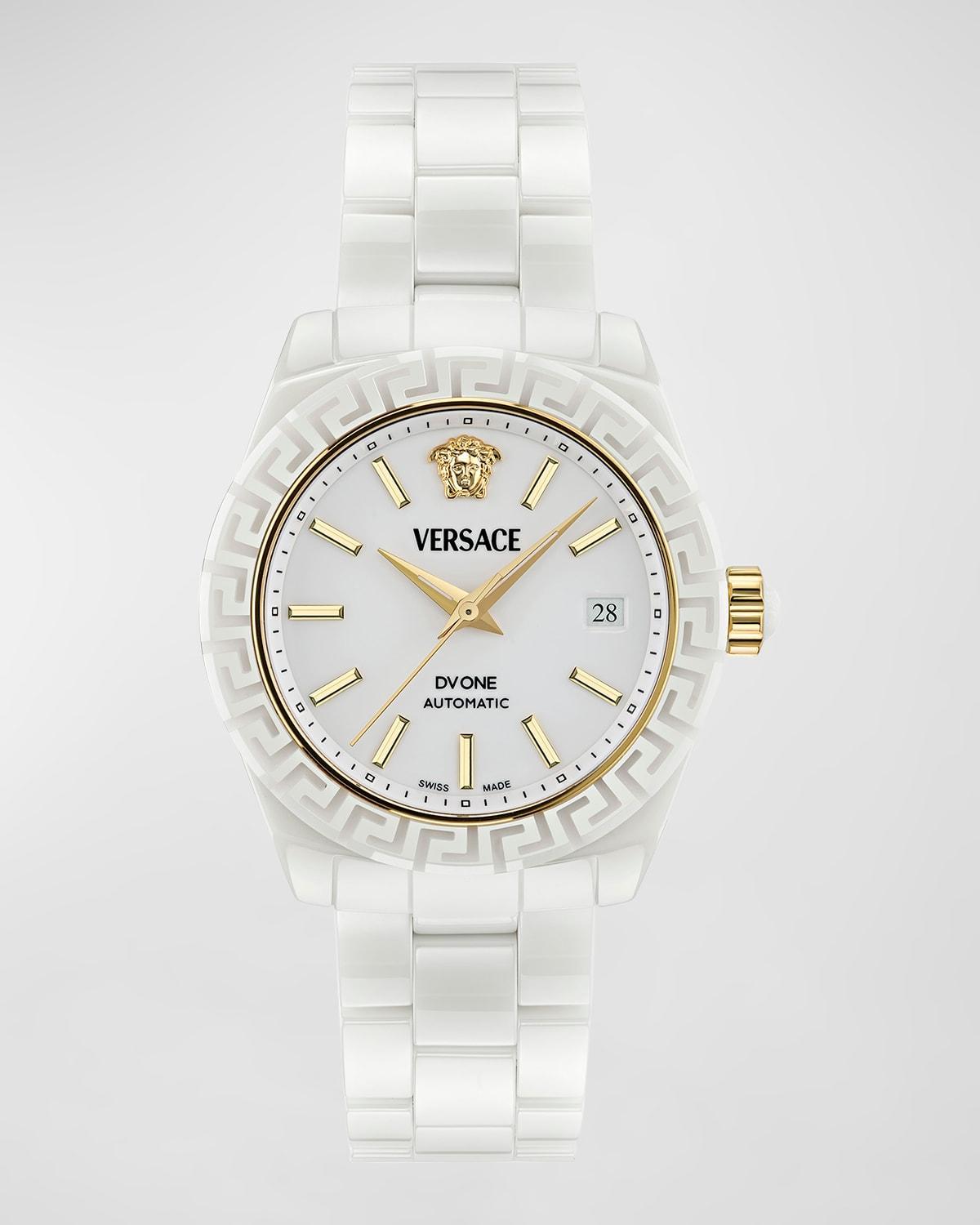 40mm DV One Automatic Watch with Bracelet Strap, White Product Image
