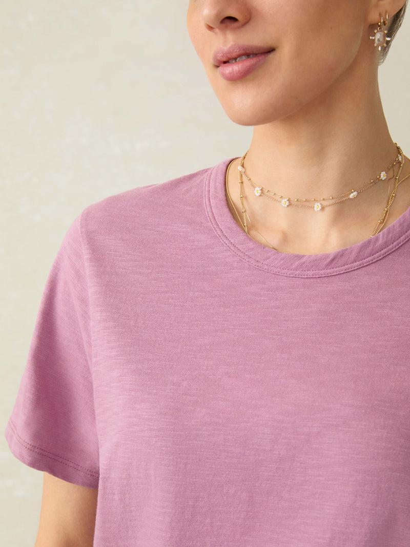 Sunwashed Regenerative Essential Tee - Weathered Orchid Female Product Image