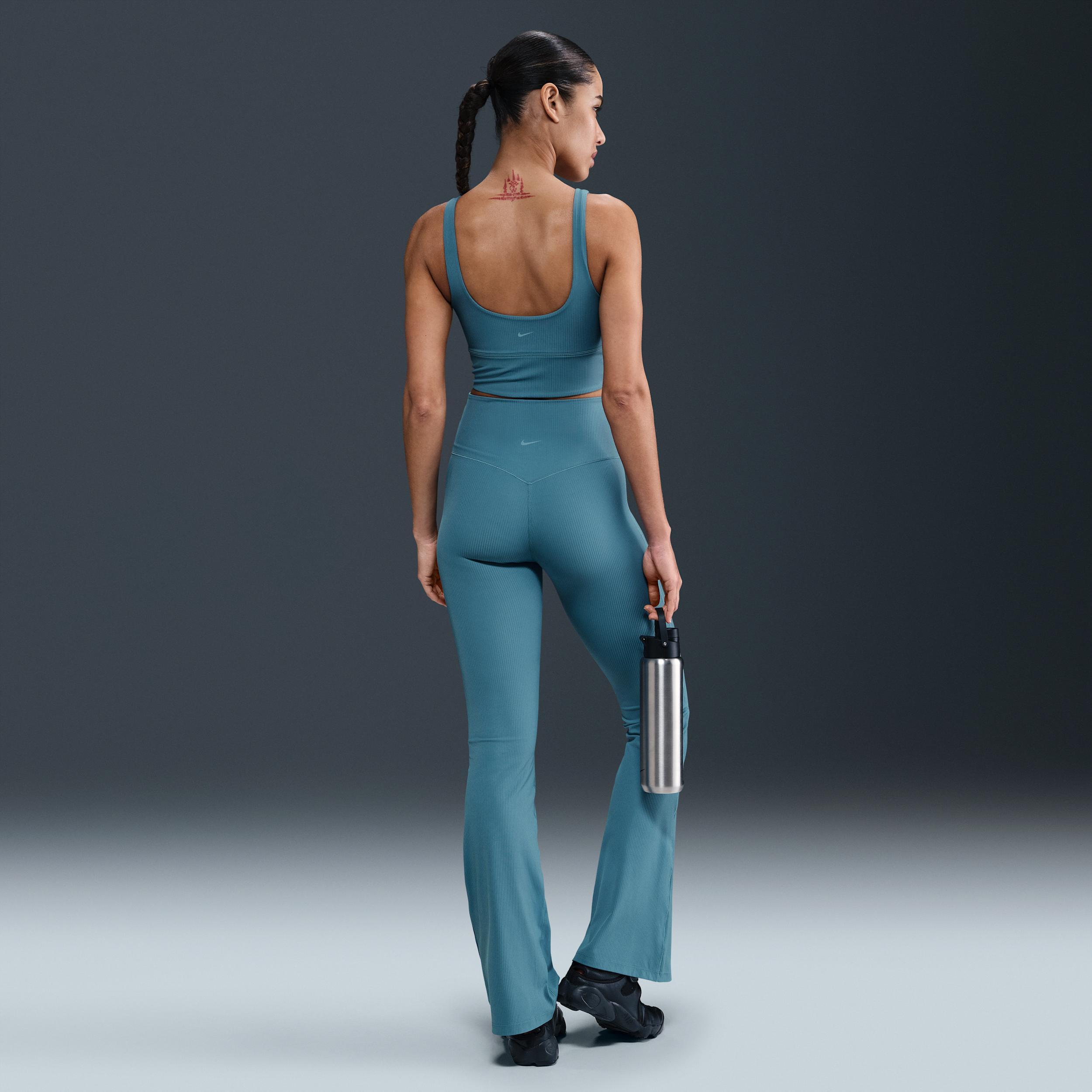 Nike Zenvy Rib Women's Gentle-Support High-Waisted Flared Leggings Product Image