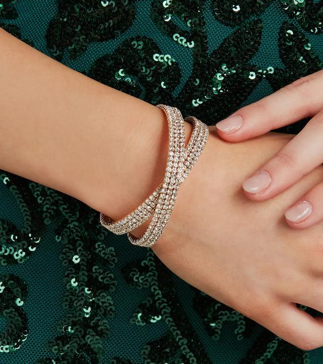 Exquisite Shine Rhinestone Cuff Bracelet Product Image
