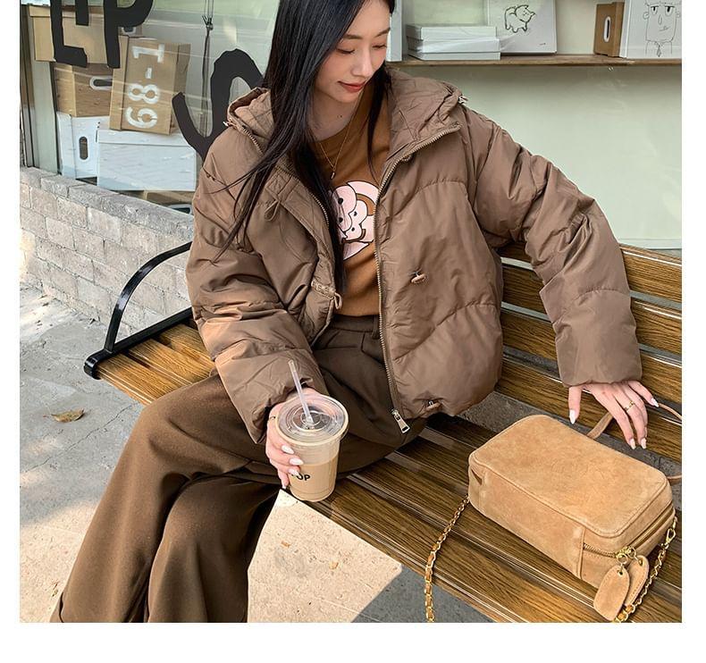 Frog Buttoned Plain Puffer Jacket Product Image