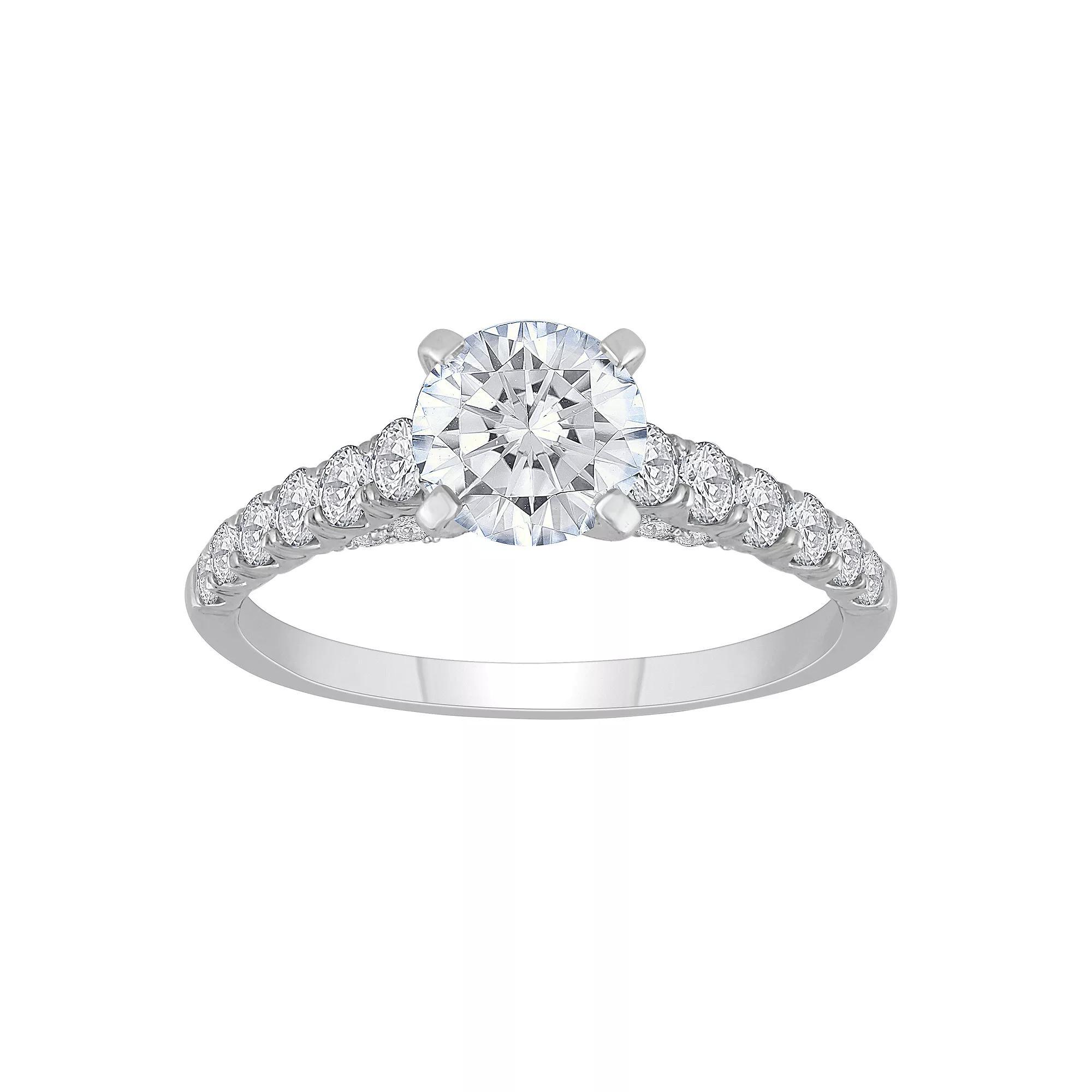 Diamond Medley 14k White Gold 1 3/5 Carat T.W. Lab-Grown Diamond Engagement Ring, Women's, 14k Whgold Product Image
