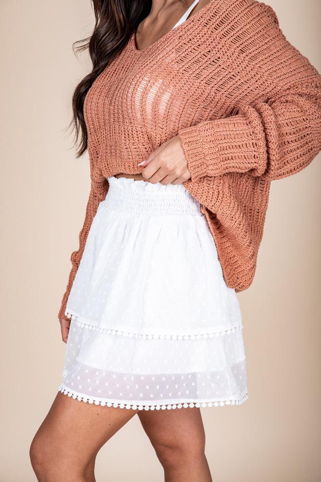 All That You Know Ivory Smocked Waist Swiss Dot Skirt FINAL SALE Product Image