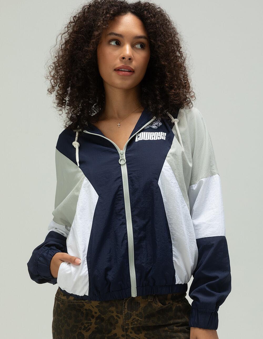WEAR BY ERIN ANDREWS Dallas Cowboys Womens Windbreaker Jacket - NAVY Product Image
