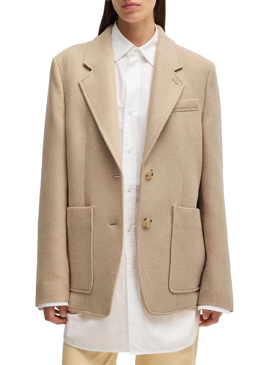 Womens Oversized-Fit Blazer in Melange Wool Product Image