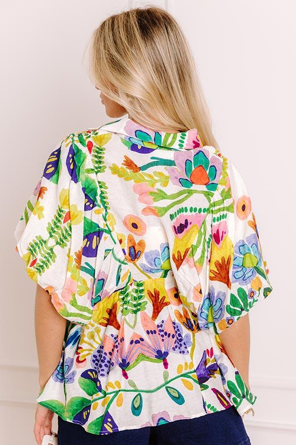 Cozumel Cutie Floral Top in Yellow Product Image