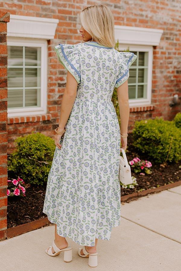 Picnic Ready Floral Midi Dress in Mint Product Image