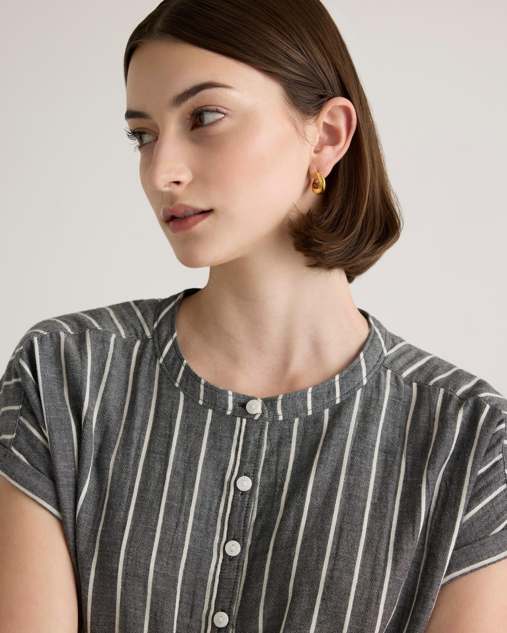 Quince | Women's Gauze Roll Sleeve Shirt Organic Cotton Product Image
