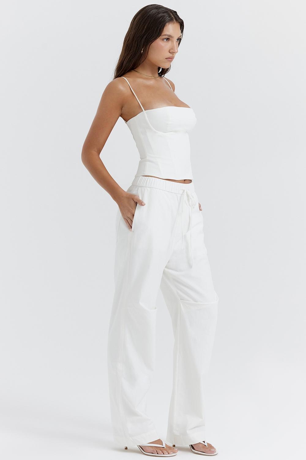 Luna  white cargo trousers - sale Product Image