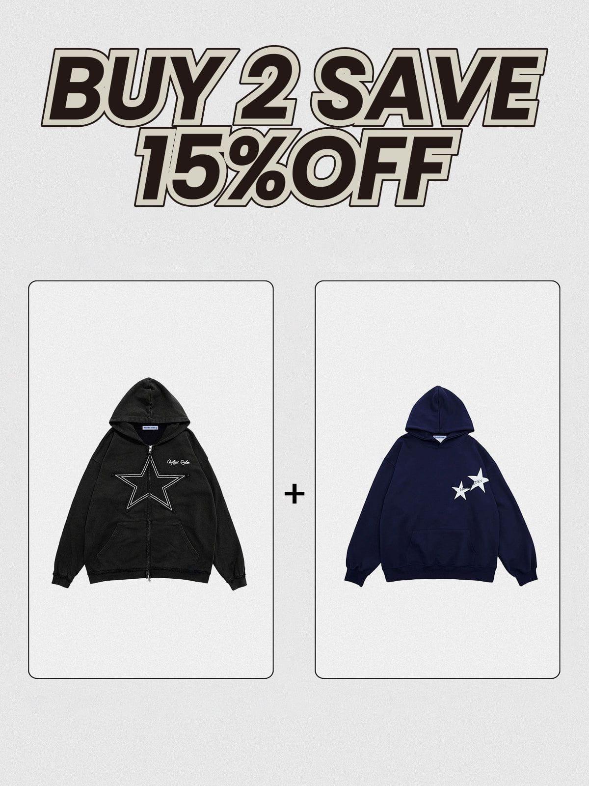 Aelfric Eden Star Applique Zip Up Hoodie Product Image