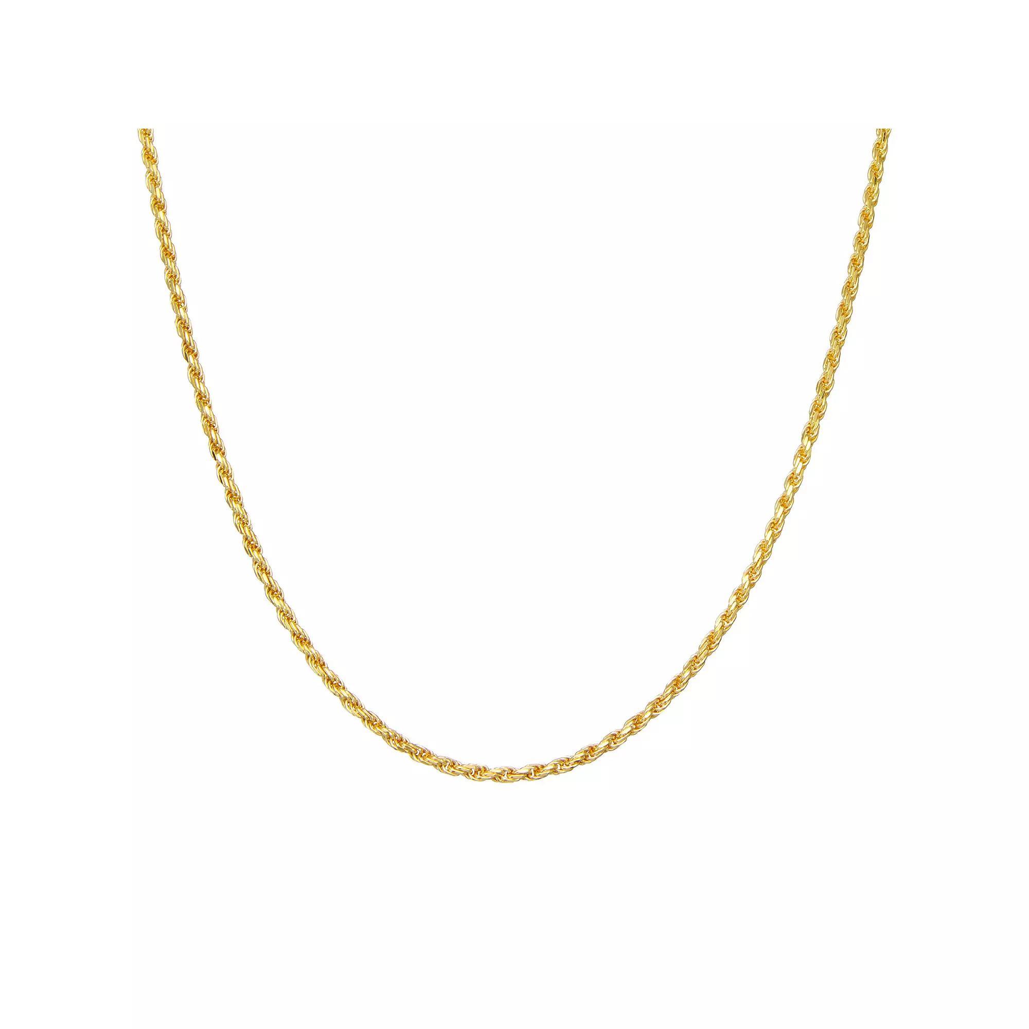 Giorgio di Vicenza Sterling Silver Men's Italian Rope Chain Necklace, Size: 24", Gold Tone Product Image
