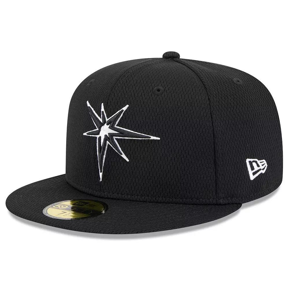 Men's New Era Black Tampa Bay Rays 2025 MLB Clubhouse 59FIFTY Fitted Hat, Size: 6 7/8 Product Image