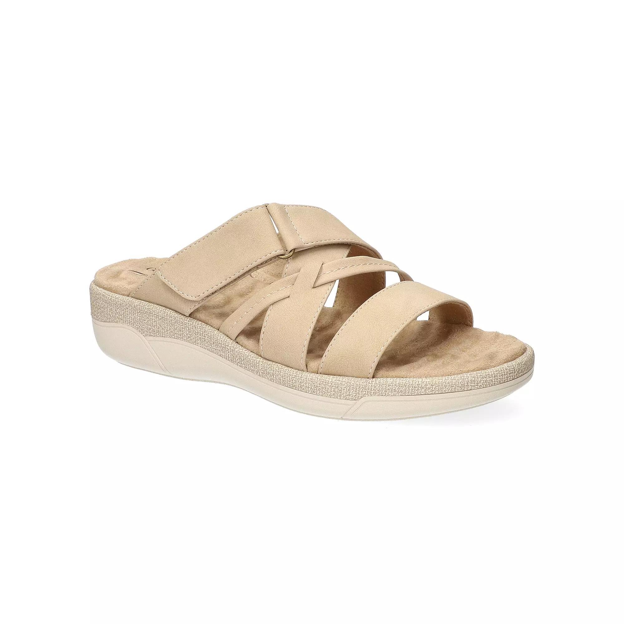 Easy Street Paola Women's Comfort Platform Slide Sandals, Size: 8.5 Wide, Brown Product Image