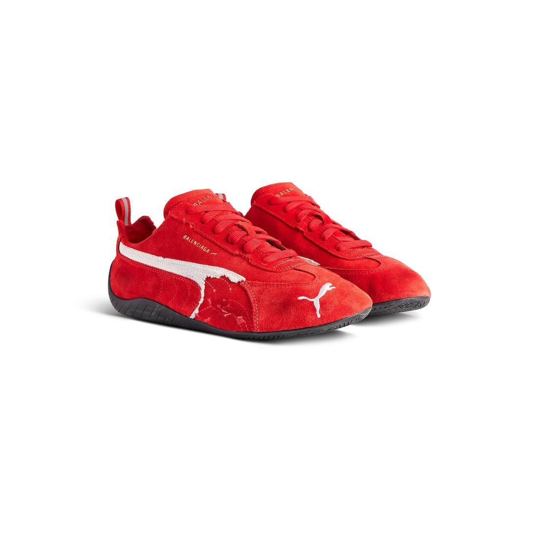 Speedcat Suede Balenciaga in Red/white/black Product Image