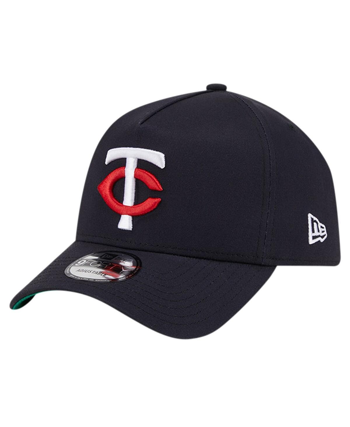 Mens New Era Minnesota Twins Team Color A-Frame 9FORTY Adjustable Hat, Blue Product Image