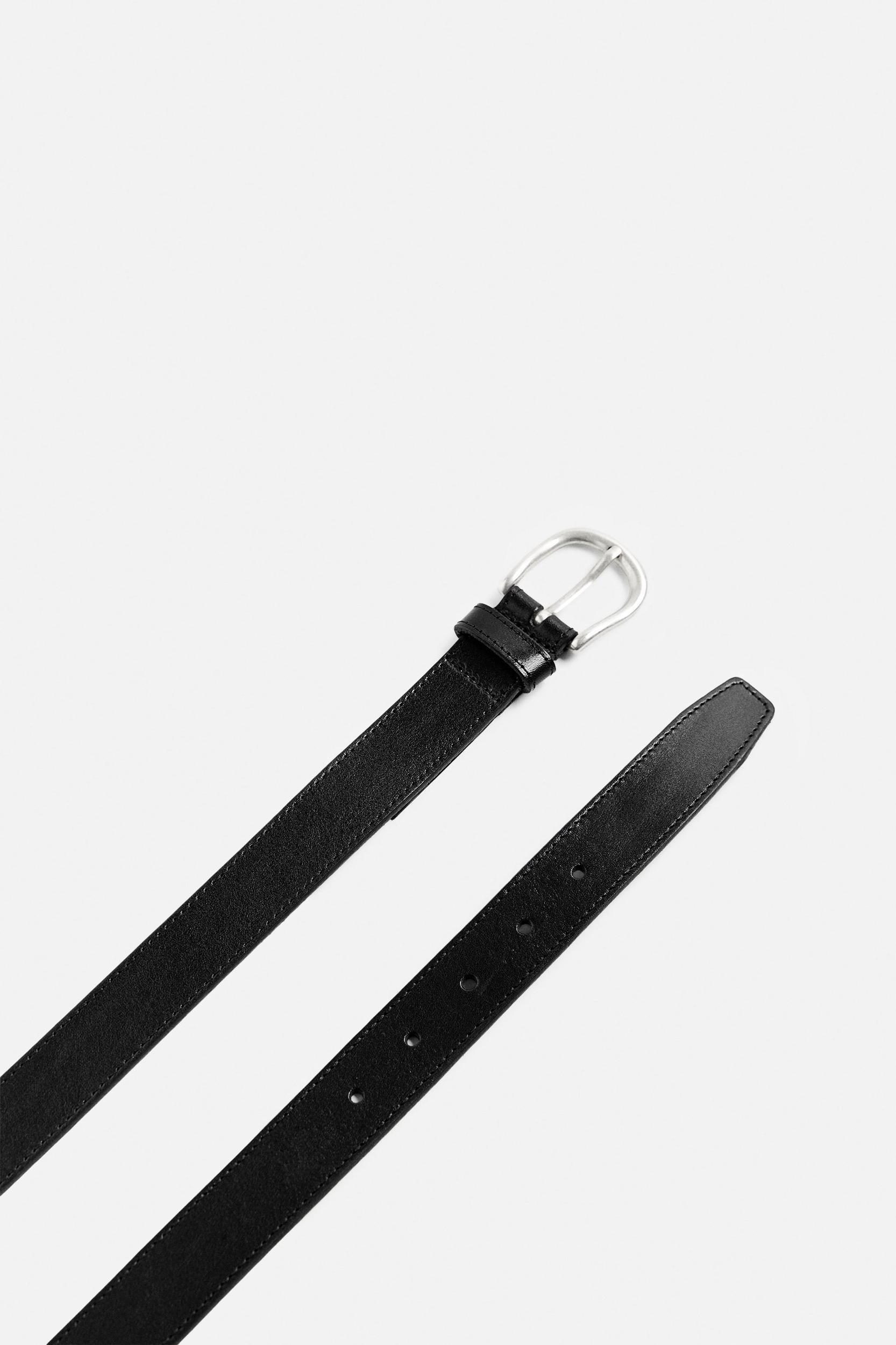 TOPSTITCHED LEATHER BELT Product Image