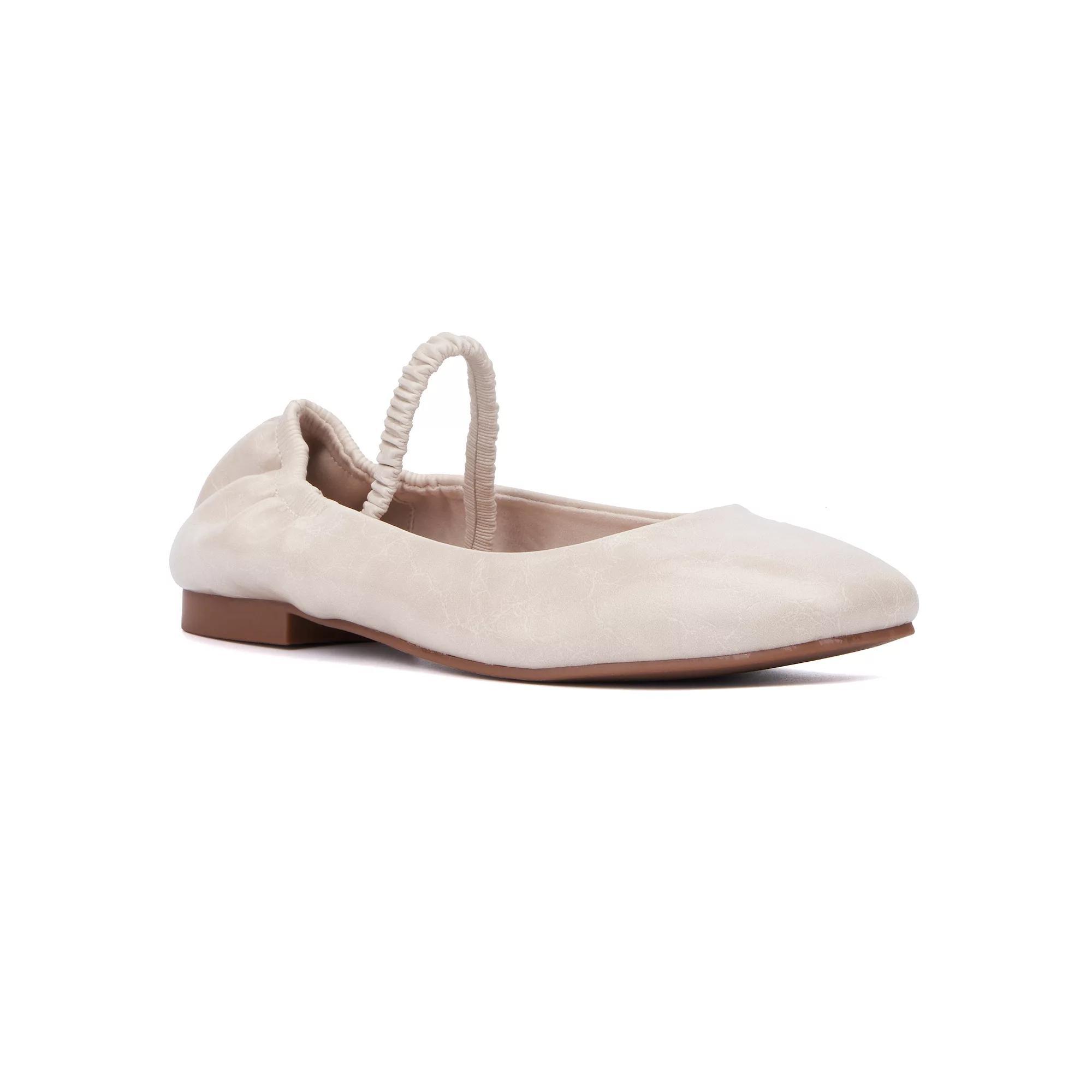 New York & Company Womens Paris Elastic Back Ballet Flats Ivory Product Image