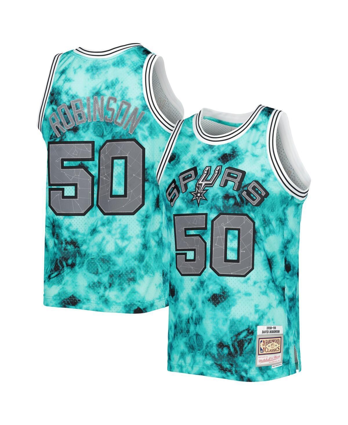 Men's Mitchell & Ness David Robinson Teal San Antonio Spurs 1998/99 Galaxy Swingman Jersey, Size: Small, Blue Product Image