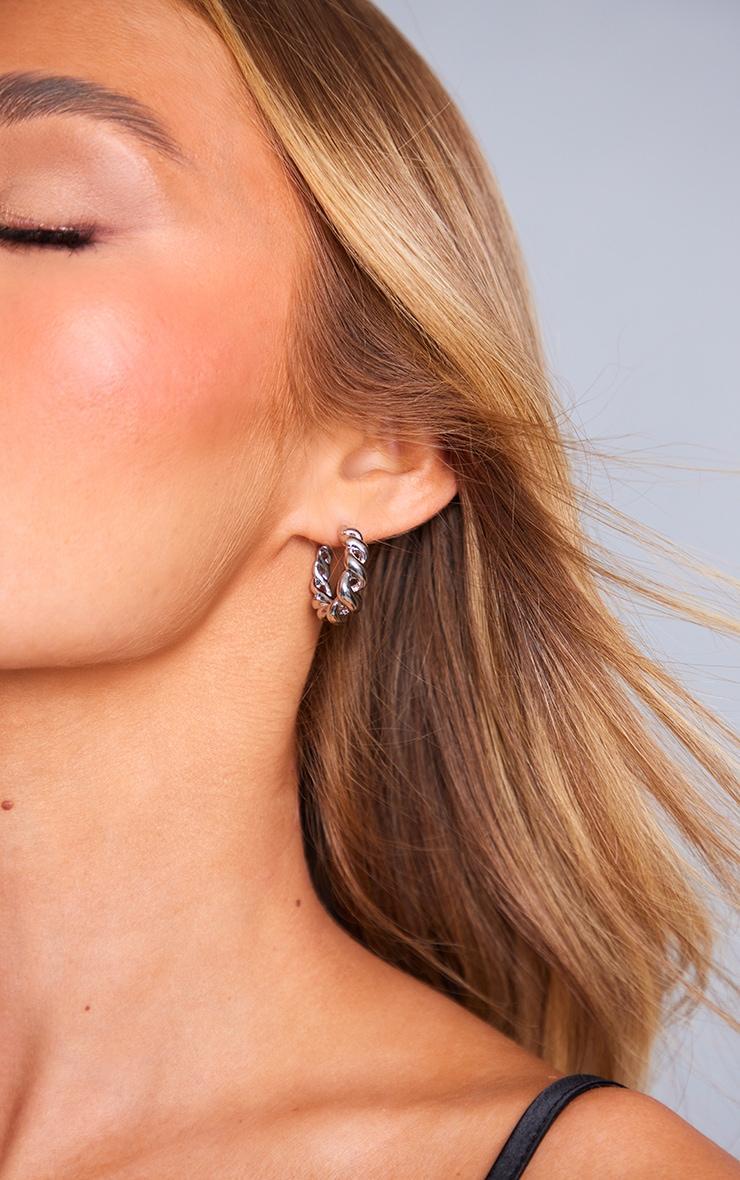 Silver Assorted Textured Small Multipack Hoop Earrings Product Image