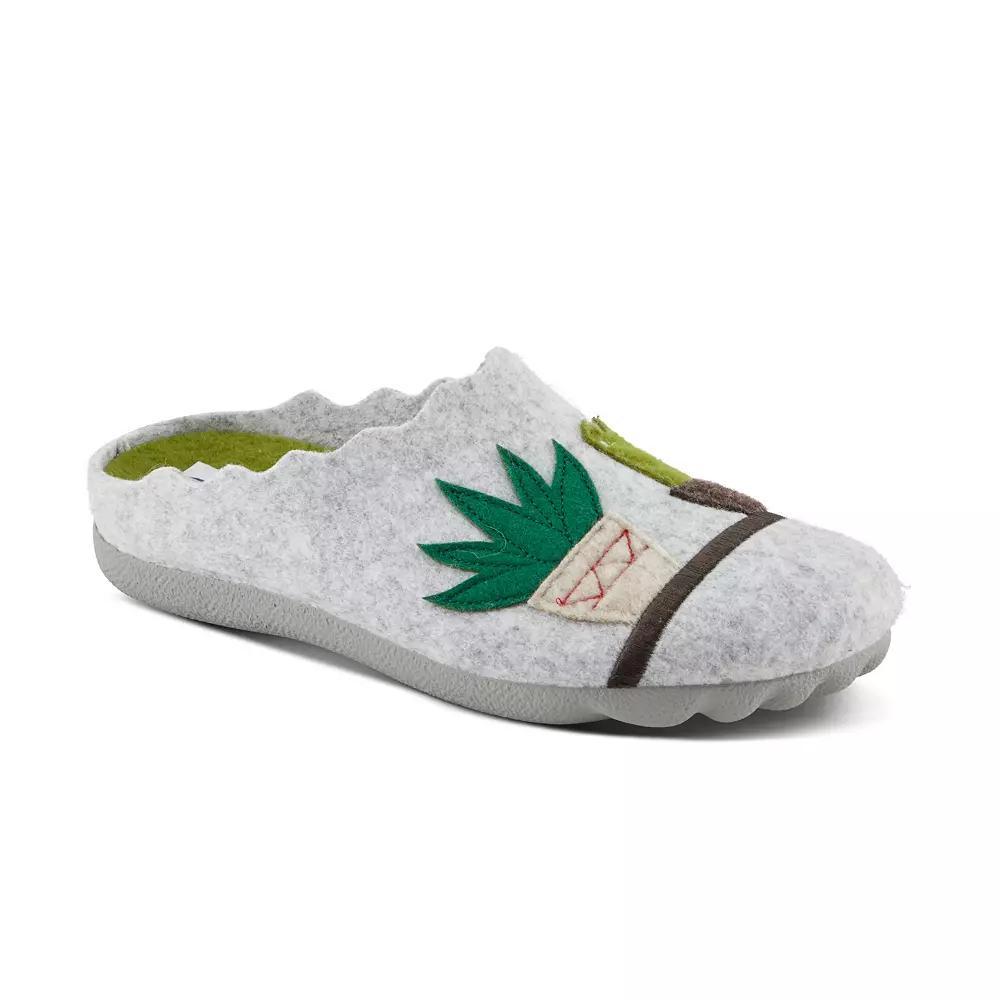 Flexus by Spring Step Women's Happycactus Wool Slippers, Size: 38, Light Gray Product Image