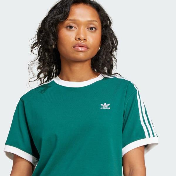 adidas 3-Stripes Tee Semi Coral XS Womens Product Image