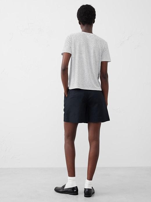 Linen-Blend Crew-Neck Top Product Image