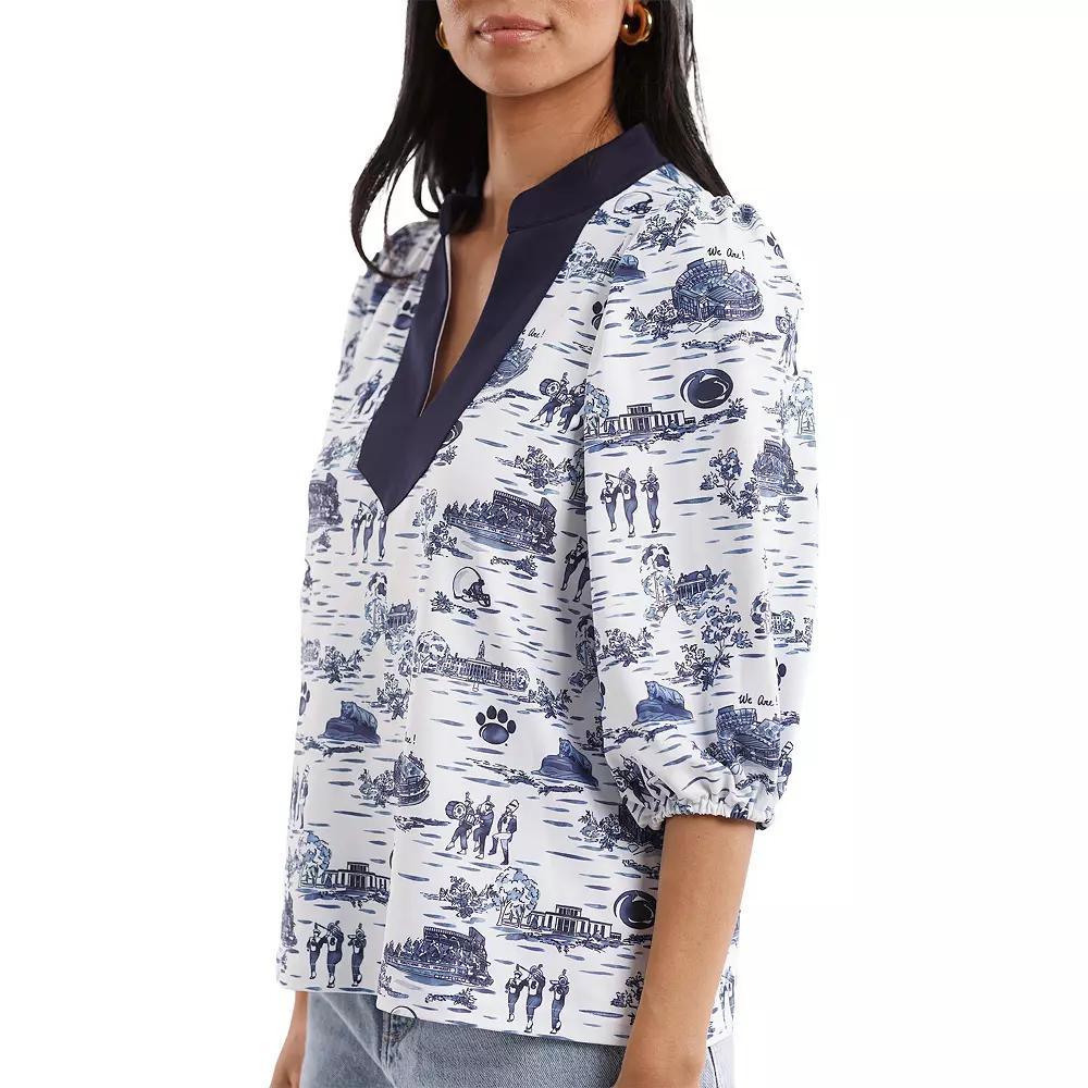 Women's Smith & Quinn Navy/White Penn State Nittany Lions Tailgate Collection Eliza Top, Size: XL Product Image